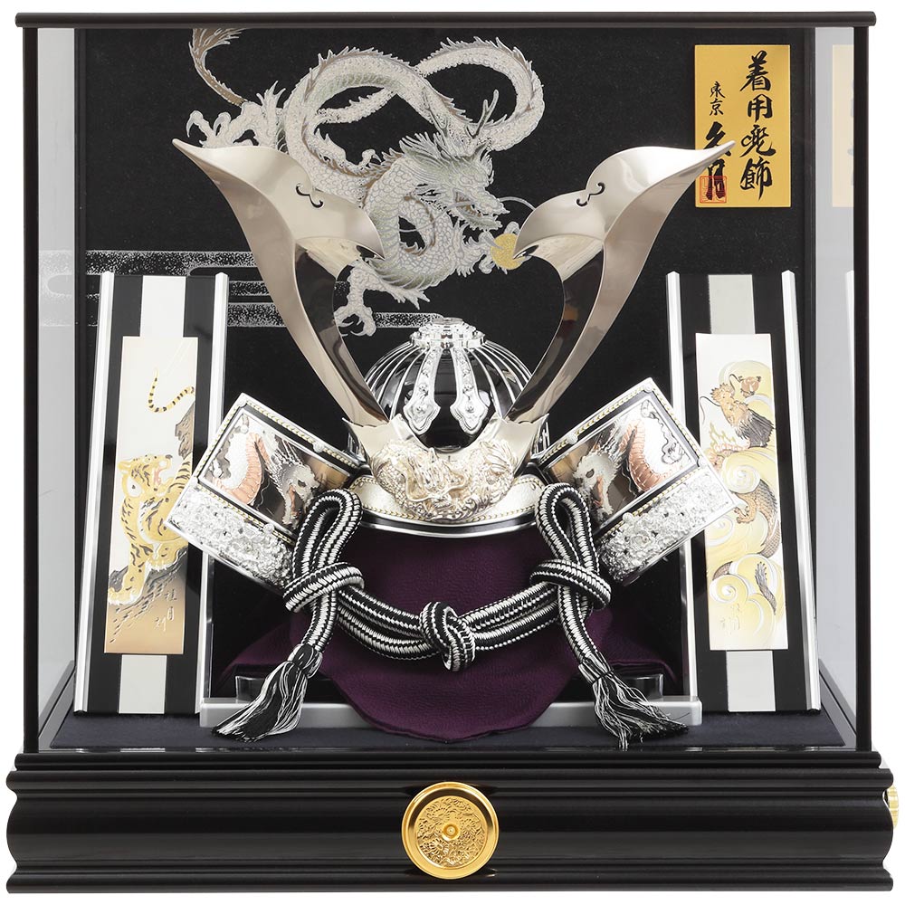 兜ケース飾り 銘木シリーズ 檜 アクリルケース オルゴール付 3G-C33-Z